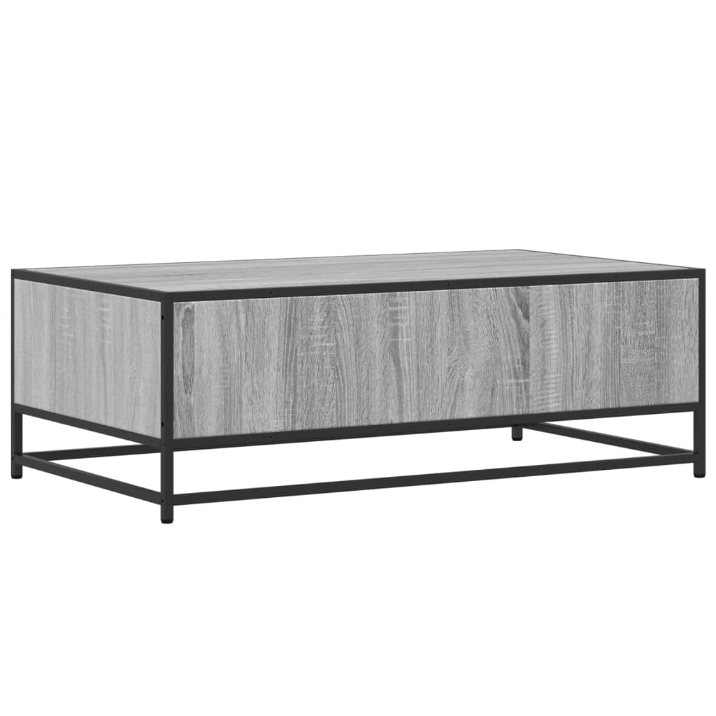 Tavolino Grigio Sonoma 100x57x35 cm Legno Multistrato e Metallo 848762