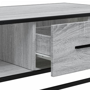 Tavolino Grigio Sonoma 100x57x35 cm Legno Multistrato e Metallo 848762