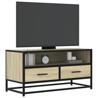 Mobile TV Rovere Sonoma 80x34,5x40 cm Legno Multistrato Metallo 848810