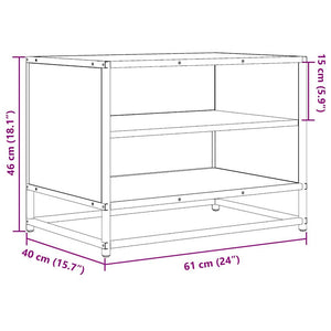 Mobile Porta TV Nero 61x40x46 cm in Truciolato e Metallo 848879