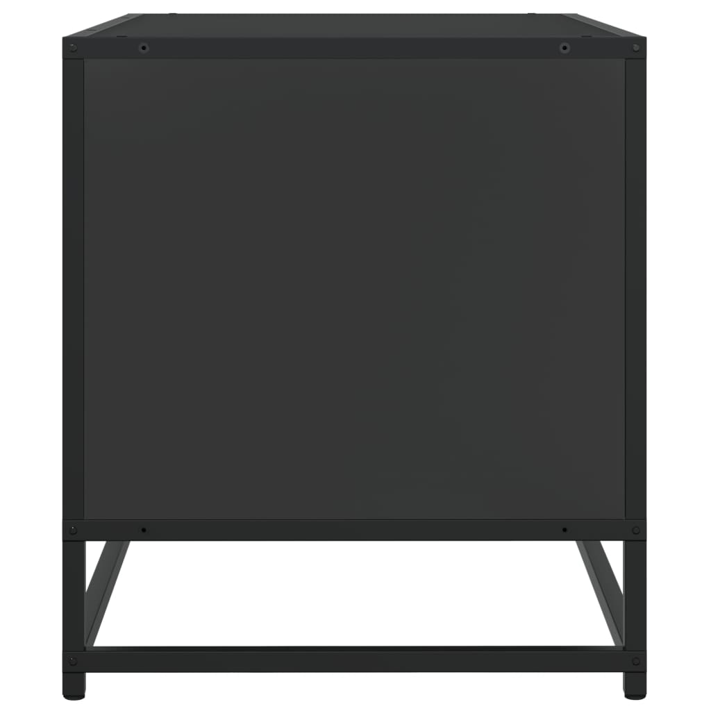 Mobile Porta TV Nero 91x40x46 cm in Truciolato e Metallo 848884