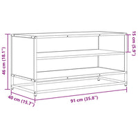 Mobile Porta TV Nero 91x40x46 cm in Truciolato e Metallo 848884