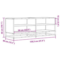 Mobile TV Rovere Marrone 120,5x40x46 cm Multistrato e Metallo 848893