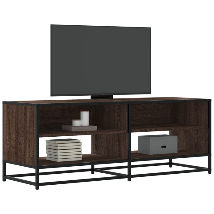 Mobile TV Rovere Marrone 120,5x40x46 cm Multistrato e Metallo 848893