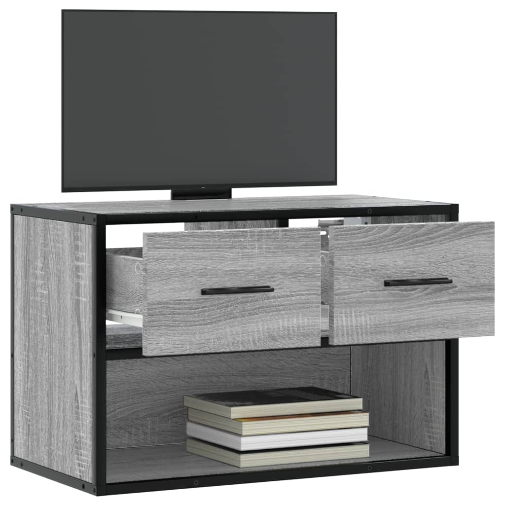 Mobile TV Grigio Sonoma 60x31x39,5cm in Truciolato e Metallo 848912