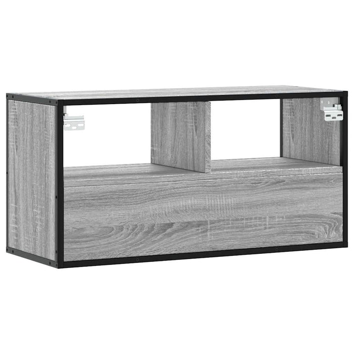 Mobile TV Grigio Sonoma 80x31x39,5 cm Legno Multistrato Metallo 848922