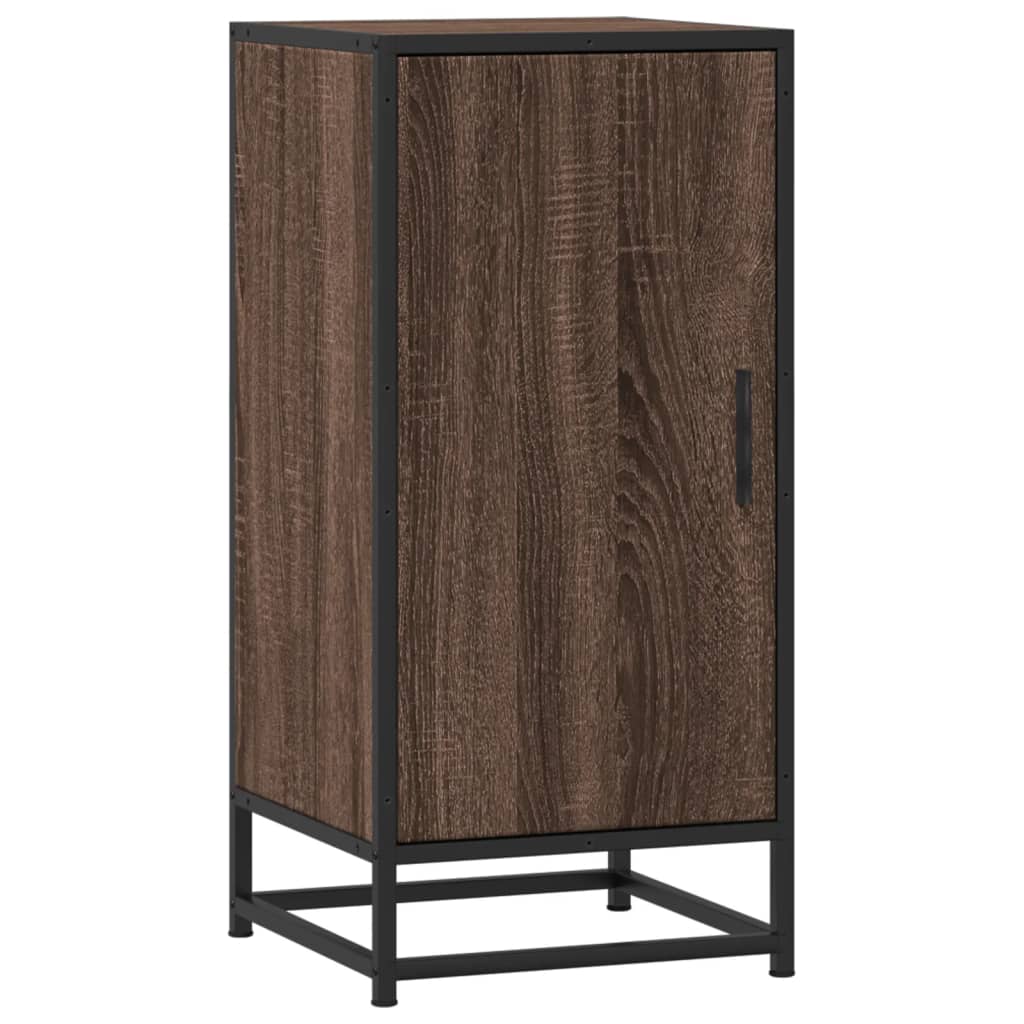 Credenza Rovere Marrone 35,5x35x76 cm in Truciolato e Metallo 848943