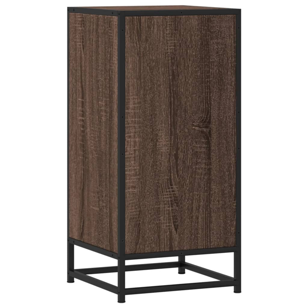 Credenza Rovere Marrone 35,5x35x76 cm in Truciolato e Metallo 848943