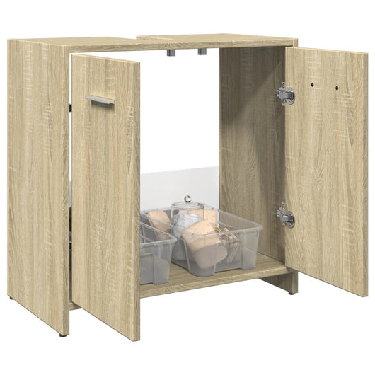 Mobile Lavabo Bagno Rovere Sonoma 60x33x60 cm Legno Multistrato 849604