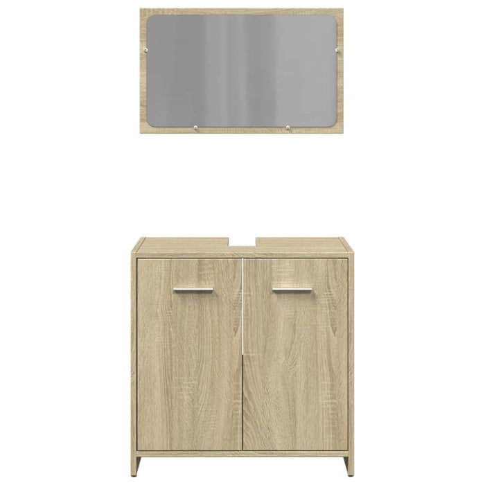 Set Mobili da Bagno 2 pz Rovere Sonoma in Legno Multistrato 849605