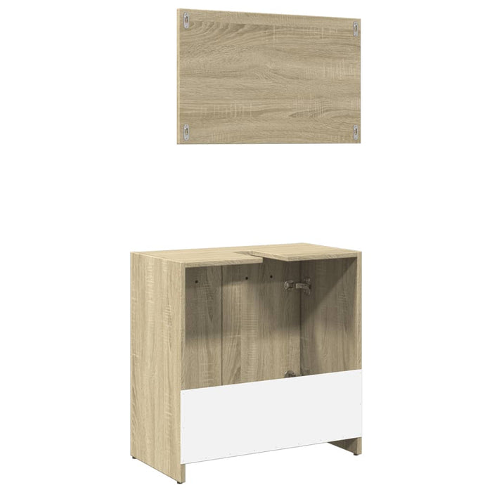 Set Mobili da Bagno 2 pz Rovere Sonoma in Legno Multistrato 849605