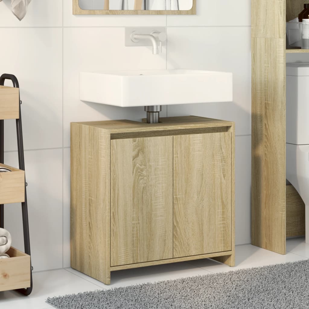 Mobile Lavabo Bagno Rovere Sonoma 60x33x60 cm Legno Multistrato 849609