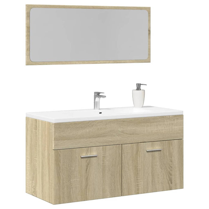 Set Mobili da Bagno 2 pz Rovere Sonoma in Legno Multistrato 849647