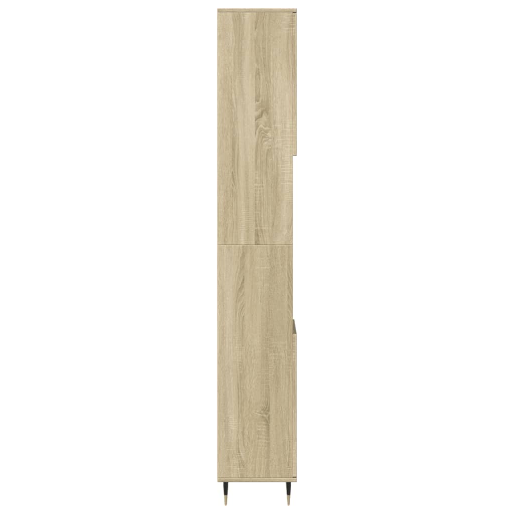 Armadietto da Bagno Rovere Sonoma 30x30x190cm Legno Multistrato 849667