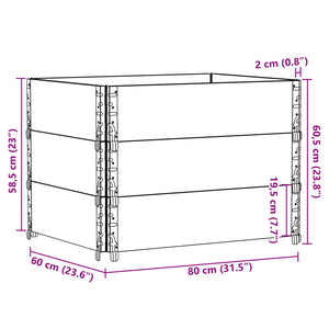 Paretali per Pallet 3 pz 80x60 cm in Legno Massello di Pino 3295362