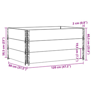 Paretali per Pallet 3 pz 120x80 cm in Legno Massello di Pino 3295366