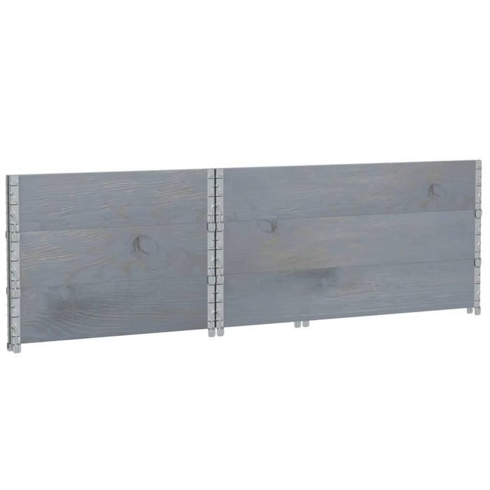 Paretali per Pallet 3pz Grigi 120x80cm Legno Massello di Pino 3295368