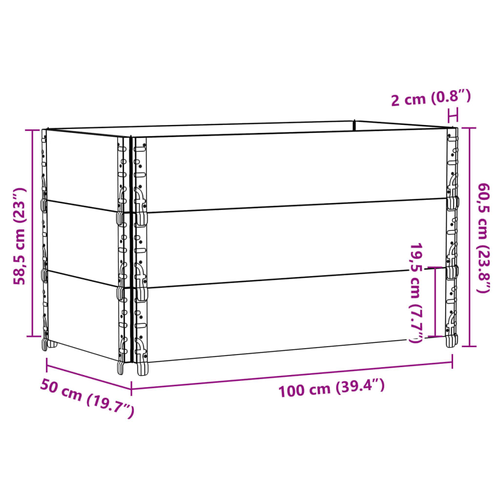 Paretali per Pallet 3 pz Neri 100x50cm Legno Massello di Pino 3295371