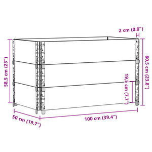 Paretali per Pallet 3 pz Neri 100x50cm Legno Massello di Pino 3295371