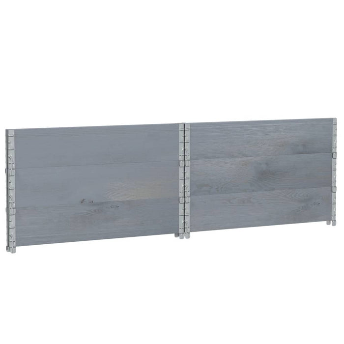 Paretali per Pallet 3pz Grigi 100x100cm Legno Massello di Pino 3295376