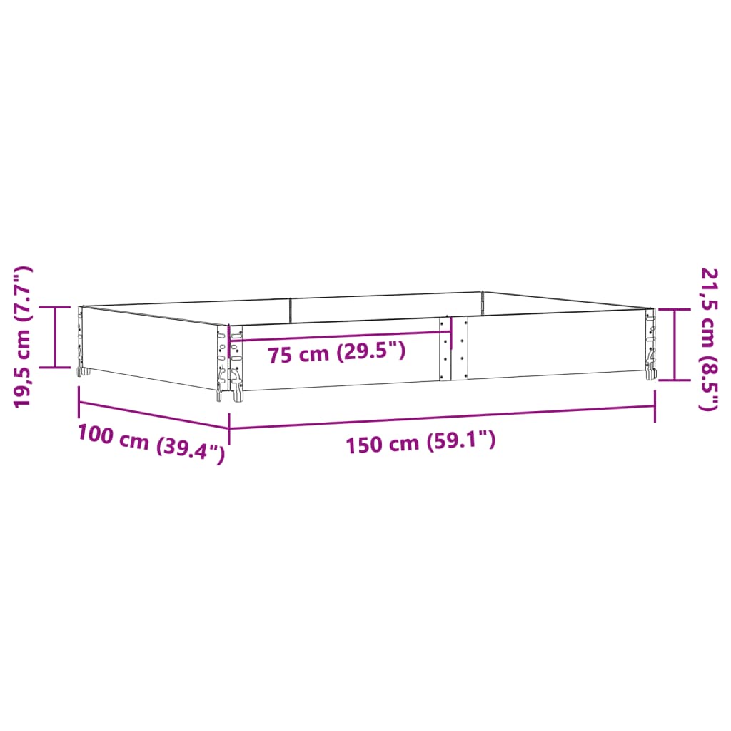 Fioriera da Giardino Marrone 150x100 cm Legno Massello di Pino 3295414