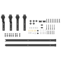 Kit di Binari per Porte Scorrevoli 183 cm Acciaio Nero 4009736