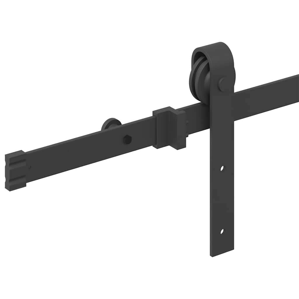 Kit di Binari per Porte Scorrevoli 183 cm Acciaio Nero 4009736