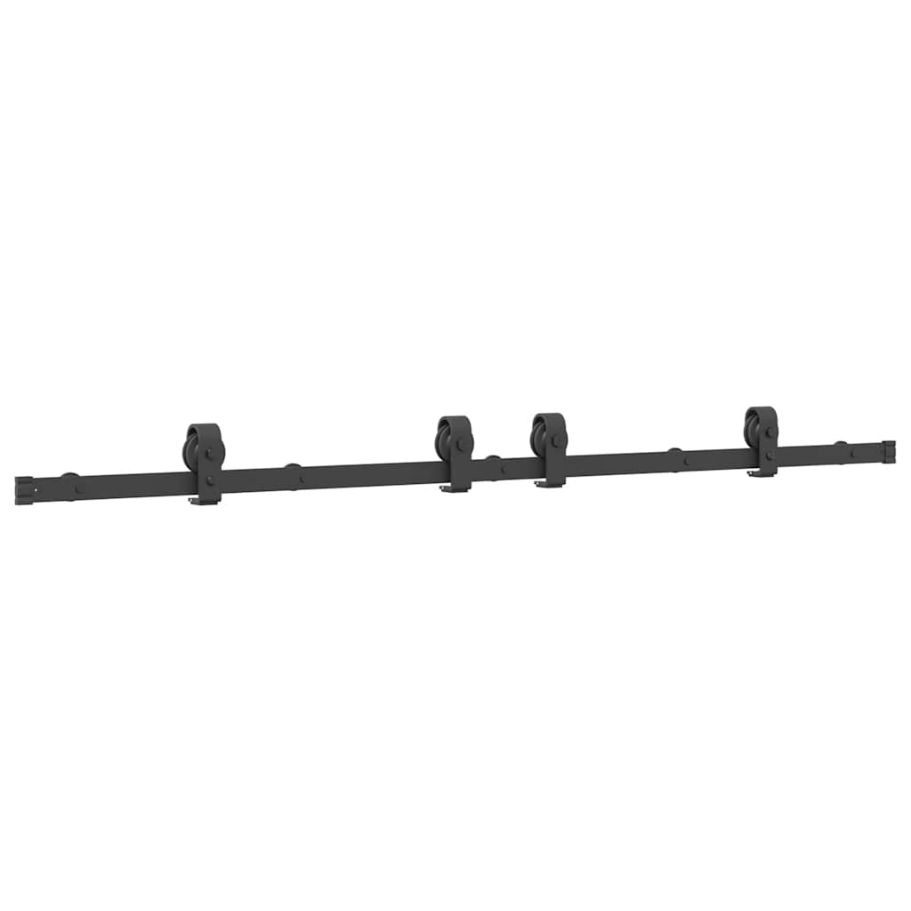 Kit di Binari per Porte Scorrevoli 183 cm Acciaio Nero 4009740