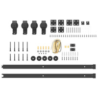 Kit di Binari per Porte Scorrevoli 183 cm Acciaio Nero 4009740