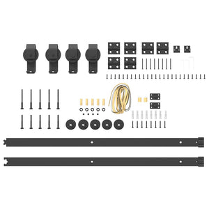 Kit di Binari per Porte Scorrevoli 183 cm Acciaio Nero 4009740