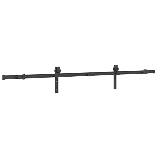 Kit di Binari per Porte Scorrevoli 200 cm Acciaio Nero 4009749