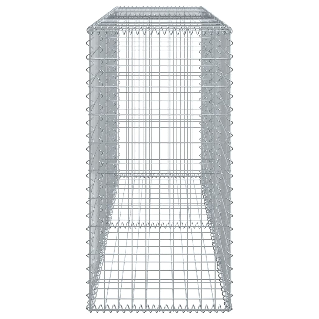 Cesto Gabbione con Copertura 200x50x100 cm in Ferro Zincato 3295143