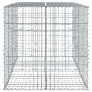 Cesto Gabbione con Copertura 200x100x100 cm in Ferro Zincato 3295192