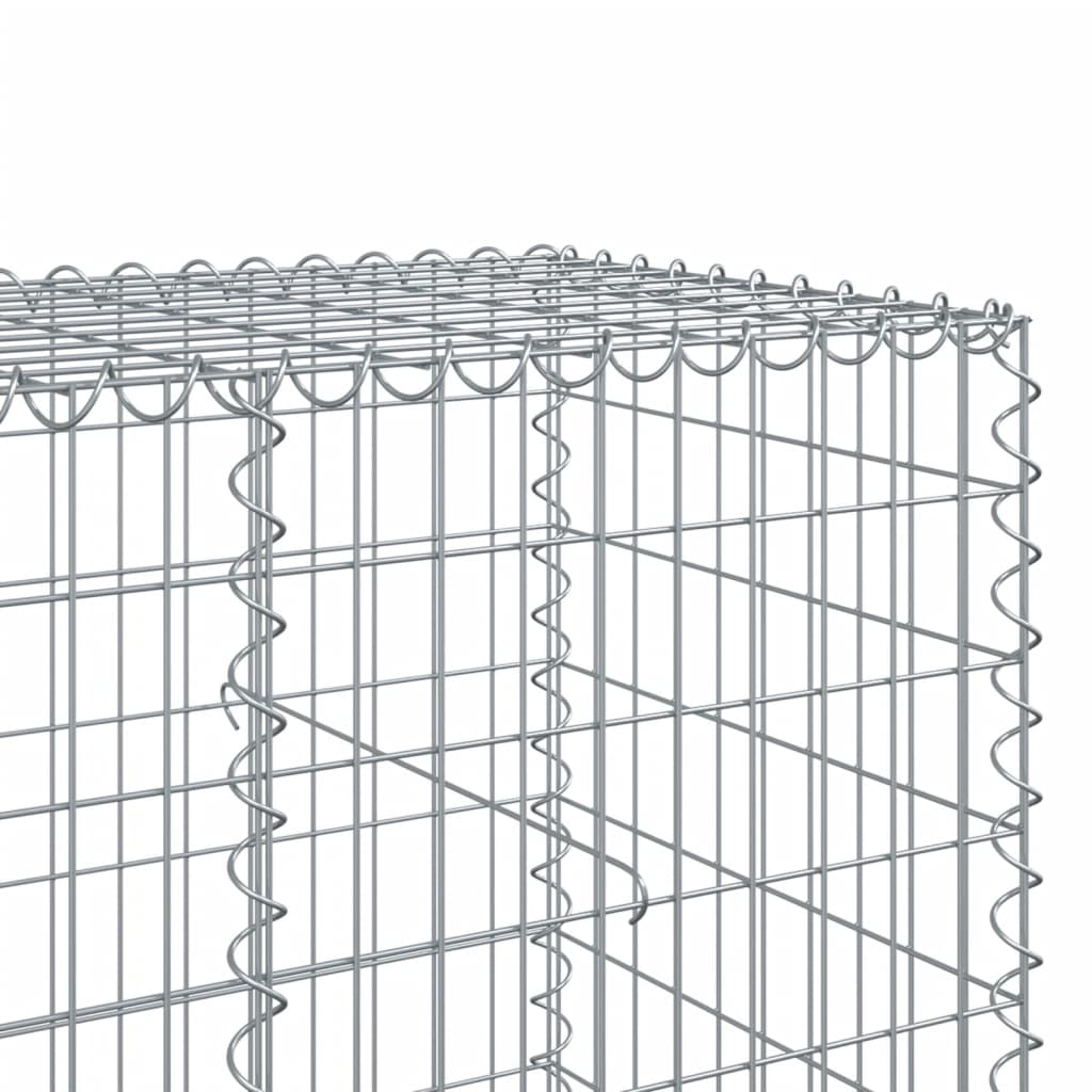 Cesto Gabbione con Copertura 200x100x100 cm in Ferro Zincato 3295192