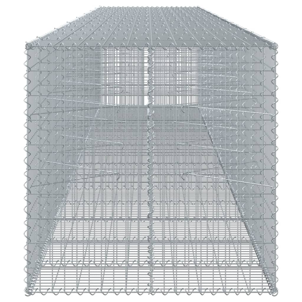 Cesto Gabbione con Copertura 750x100x100 cm in Ferro Zincato 3295203