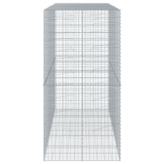 Cesto Gabbione con Copertura 250x100x200 cm in Ferro Zincato 3295228