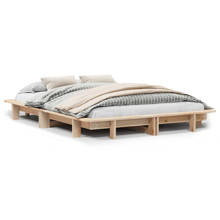 Letto senza Materasso 140x200 cm in Legno Massello di Pino 850659