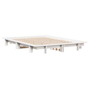 Letto senza Materasso Bianco 140x200 cm Legno Massello di Pino 850660