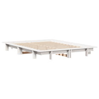 Letto senza Materasso Bianco 140x200 cm Legno Massello di Pino 850660