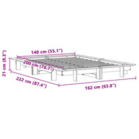 Giroletto senza Materasso Marrone Cera 140x200cm Massello Pino 850661