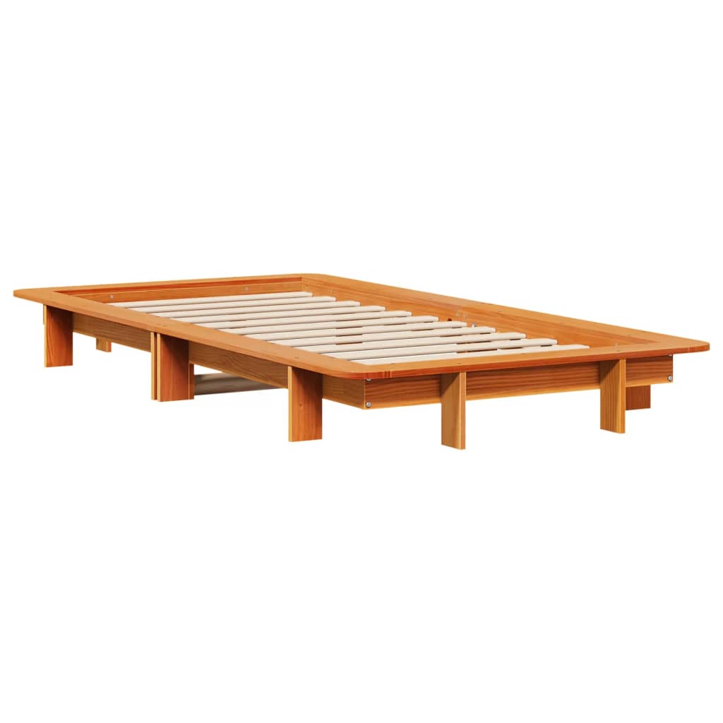 Letto senza Materasso Marrone Cera 100x200 cm in Legno di Pino 850667