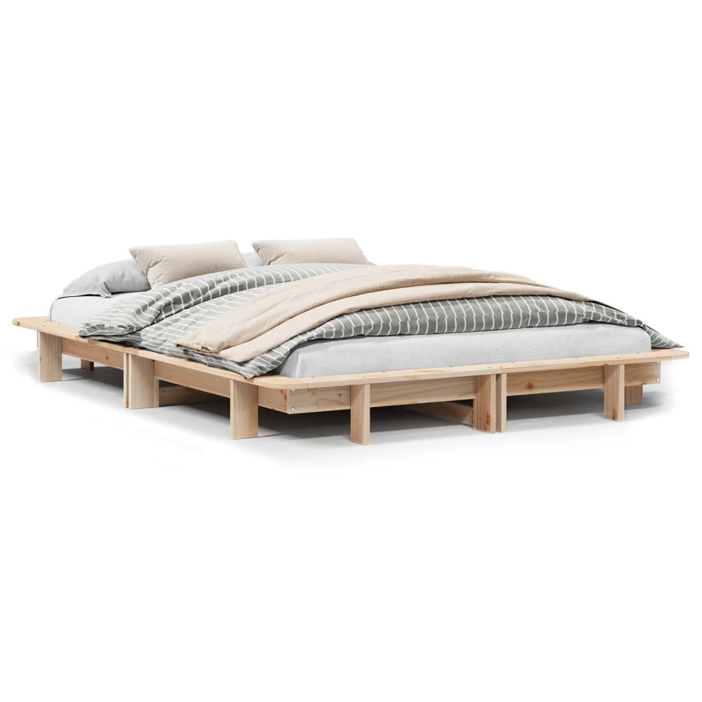 Letto senza Materasso 140x190 cm in Legno Massello di Pino 850671