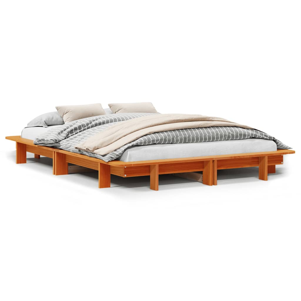 Letto senza Materasso Marrone Cera 120x190 cm in Legno di Pino 850679