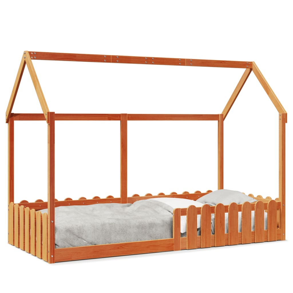 Giroletto Casetta Bambini Marrone Cera 90x200 cm Massello Pino 850688