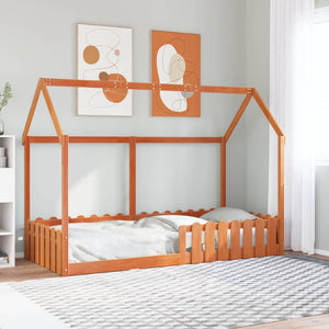 Giroletto Casetta Bambini Marrone Cera 90x200 cm Massello Pino 850688