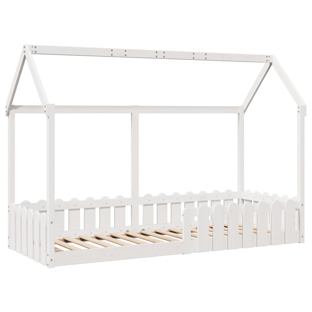 Giroletto Casetta Bambini Bianco 80x200 cm Legno Massello Pino 850690