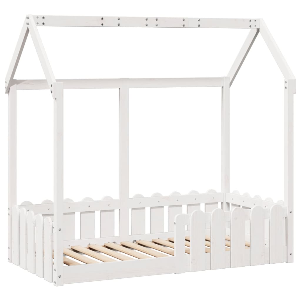 Giroletto Casetta Bambini Bianco 70x140 cm Legno Massello Pino 850699