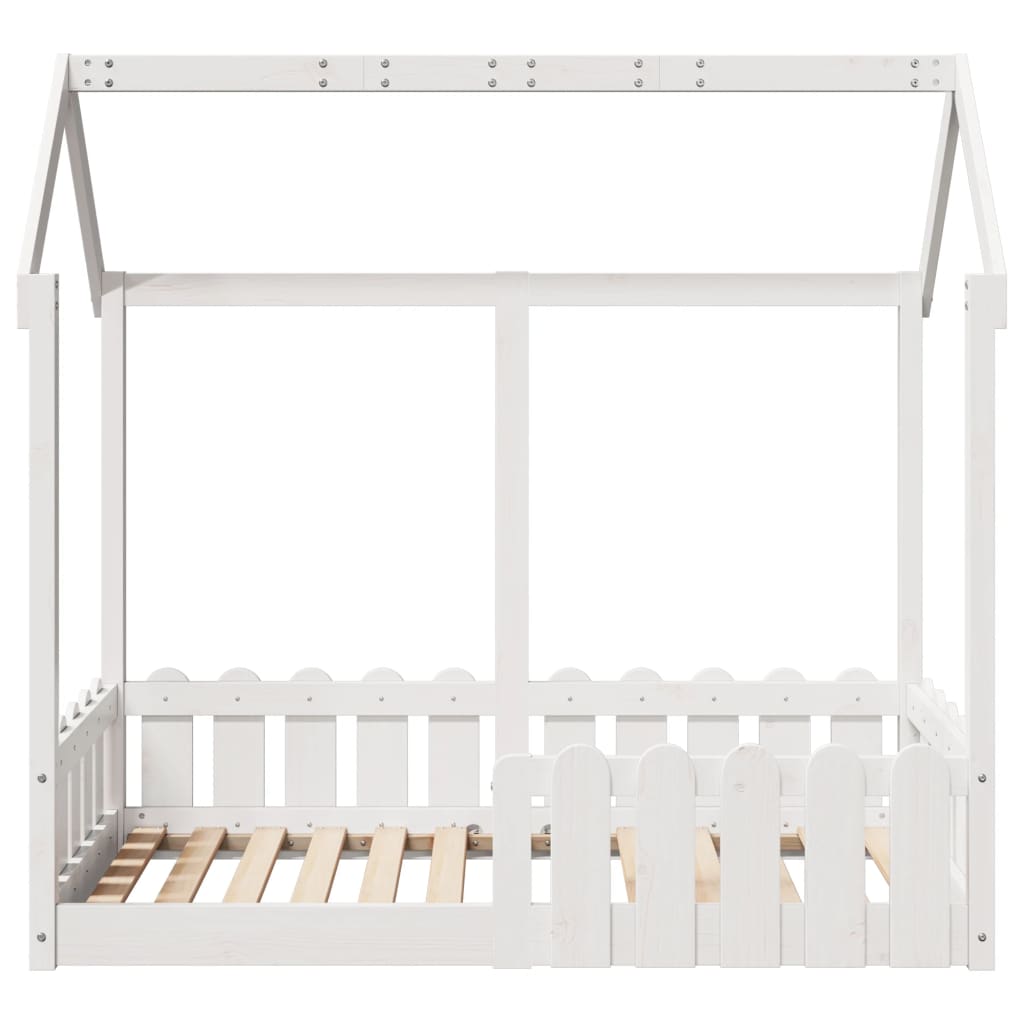 Giroletto Casetta Bambini Bianco 70x140 cm Legno Massello Pino 850699