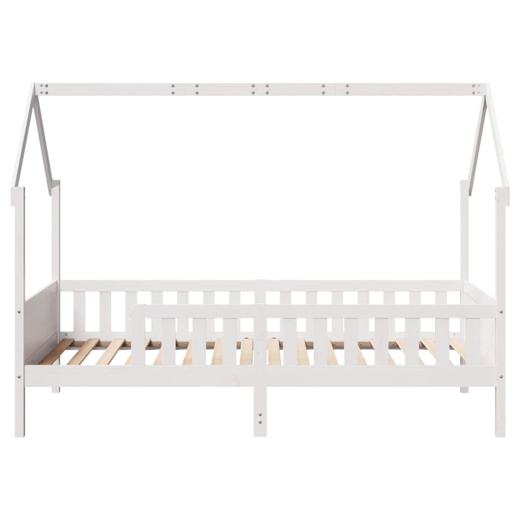 Giroletto Casetta Bambini Bianco 90x200 cm Legno Massello Pino 850702