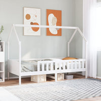 Giroletto Casetta Bambini Bianco 90x190 cm Legno Massello Pino 850708